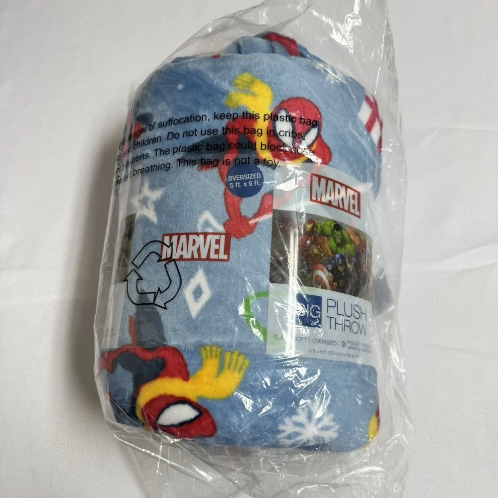 Marvel Holiday Oversized Supersoft Plush Throw Blanket by The Big One 5 x 6 ft